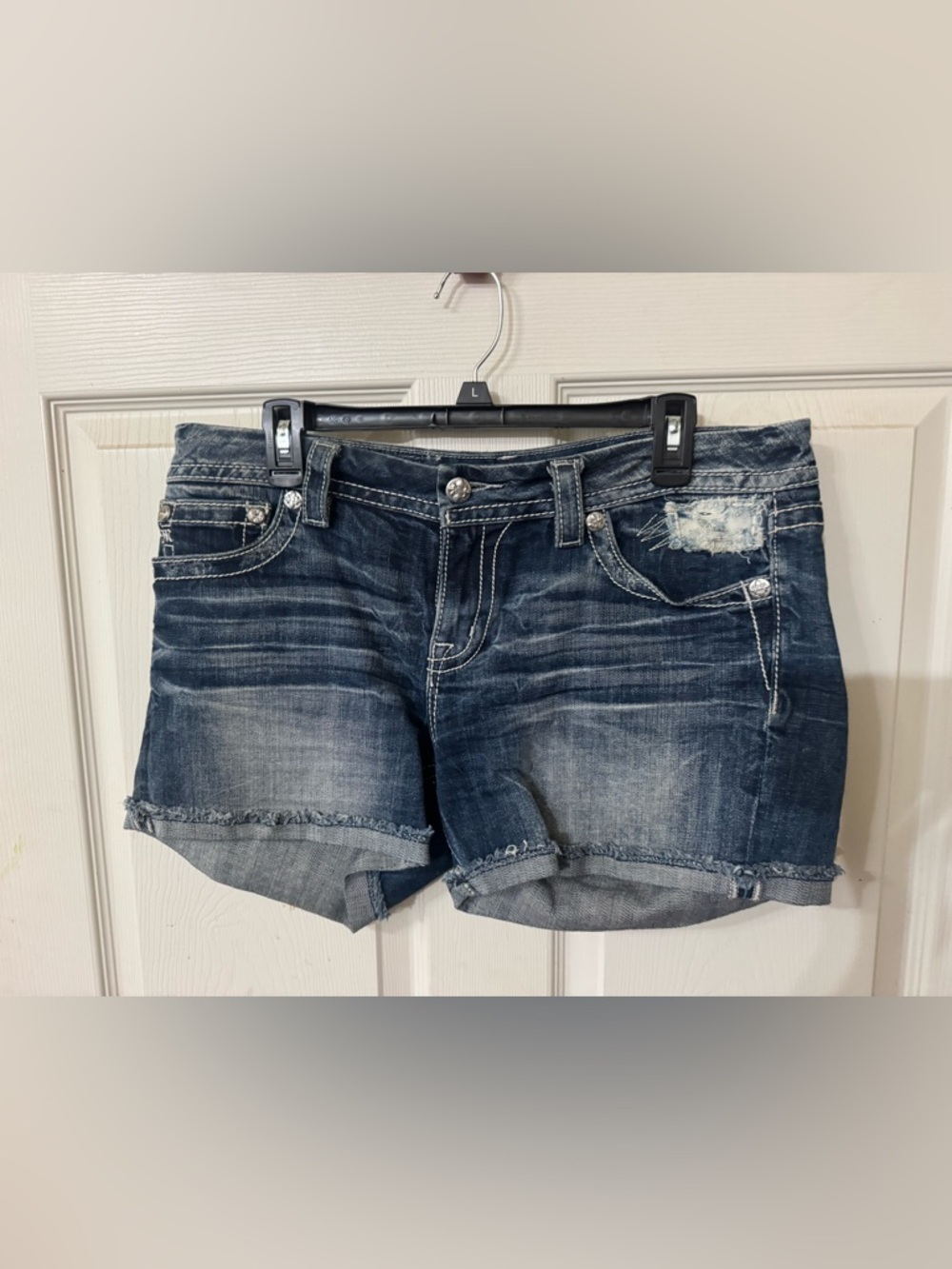 Miss me Dark Wash Denim Women’s Shorts with Distressed Detail